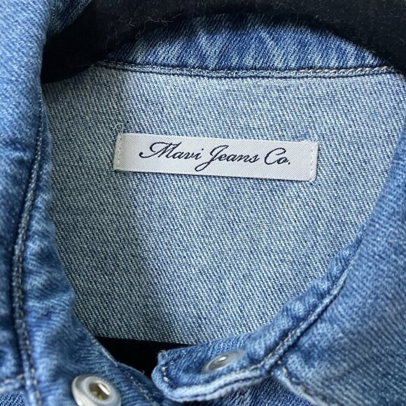 Mavi Jeans Dress Womens Caroline Denim Button Front Shirt Dress Coastal Boho - Picture 4 of 11